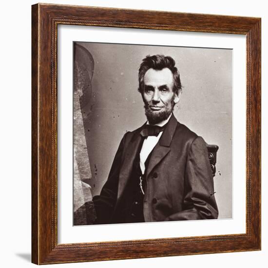 President Abraham Lincoln's Second Inauguration, Wearing a Coat Crafted For Him by Brooks Brothers-Mathew Brady-Framed Photographic Print