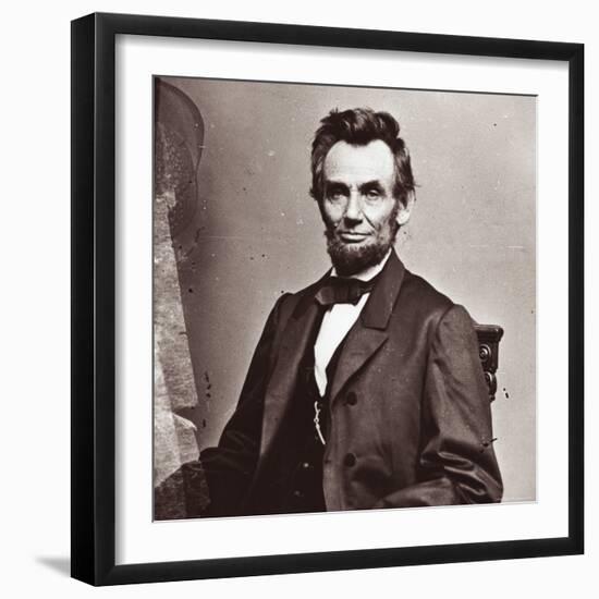 President Abraham Lincoln's Second Inauguration, Wearing a Coat Crafted For Him by Brooks Brothers-Mathew Brady-Framed Photographic Print