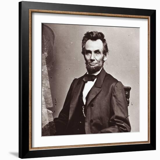 President Abraham Lincoln's Second Inauguration, Wearing a Coat Crafted For Him by Brooks Brothers-Mathew Brady-Framed Photographic Print