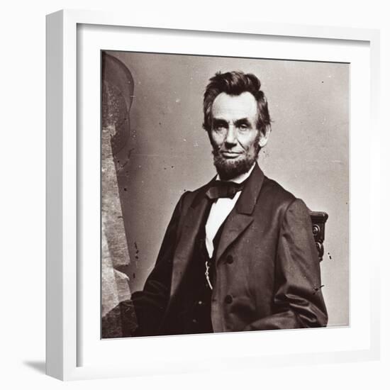 President Abraham Lincoln's Second Inauguration, Wearing a Coat Crafted For Him by Brooks Brothers-Mathew Brady-Framed Photographic Print