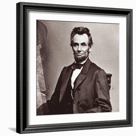 President Abraham Lincoln's Second Inauguration, Wearing a Coat Crafted For Him by Brooks Brothers-Mathew Brady-Framed Photographic Print