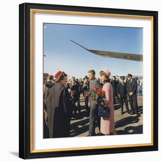 President and Jacqueline Kennedy Arrive at Dallas's Love Field, Nov. 22, 1963-null-Framed Photo