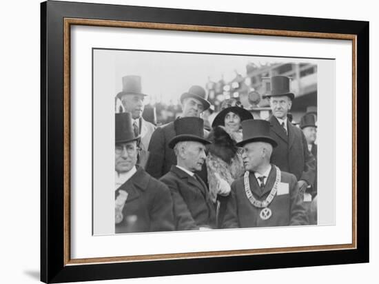 President and Mrs. Coolidge at Laying of Cornerstone of George Washington Masonic National Memorial-null-Framed Art Print