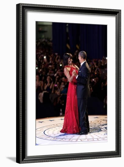 President Barack and Michelle Obama Dance at the Commander in Chief Inaugural Ball--Framed Photo