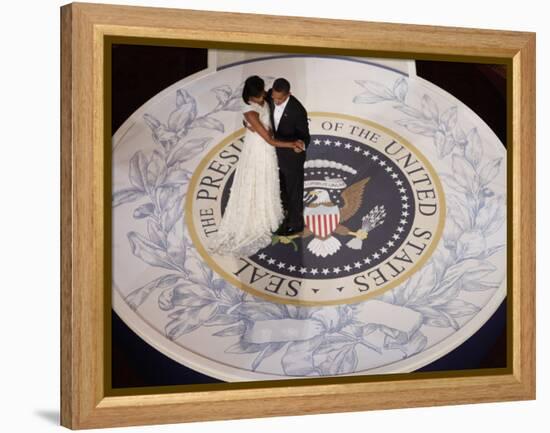 President Barack Obama and First Lady Dance at the Commander in Chief Inaugural Ball-null-Framed Premier Image Canvas