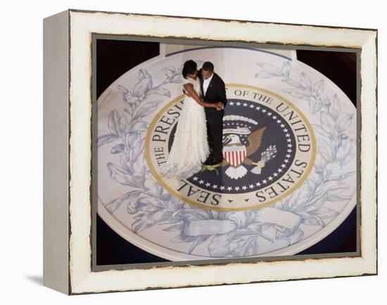 President Barack Obama and First Lady Dance at the Commander in Chief Inaugural Ball-null-Framed Premier Image Canvas