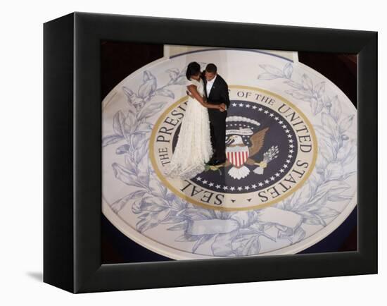 President Barack Obama and First Lady Dance at the Commander in Chief Inaugural Ball-null-Framed Premier Image Canvas