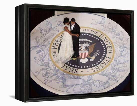 President Barack Obama and First Lady Dance at the Commander in Chief Inaugural Ball-null-Framed Premier Image Canvas