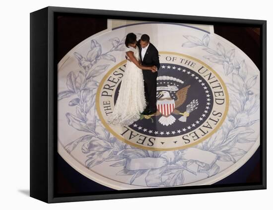 President Barack Obama and First Lady Dance at the Commander in Chief Inaugural Ball-null-Framed Premier Image Canvas