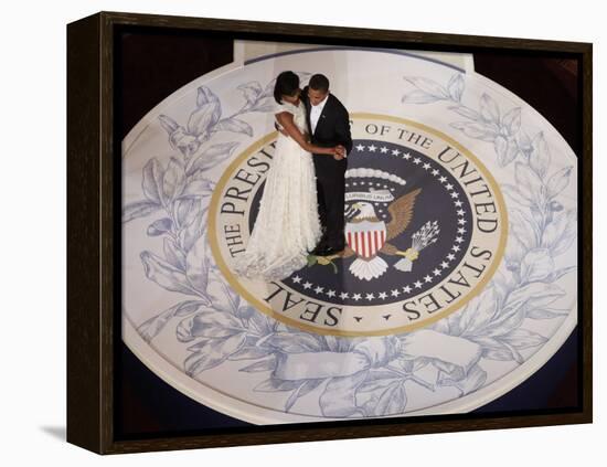 President Barack Obama and First Lady Dance at the Commander in Chief Inaugural Ball-null-Framed Premier Image Canvas