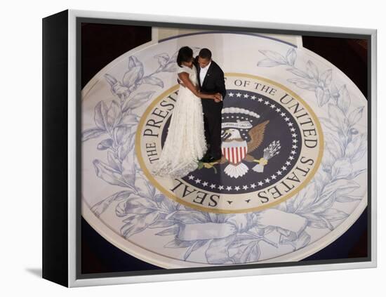 President Barack Obama and First Lady Dance at the Commander in Chief Inaugural Ball-null-Framed Premier Image Canvas