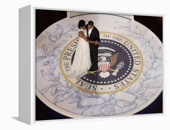 President Barack Obama and First Lady Dance at the Commander in Chief Inaugural Ball-null-Framed Premier Image Canvas