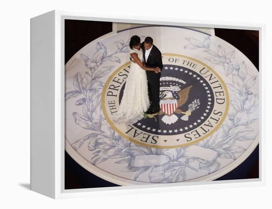 President Barack Obama and First Lady Dance at the Commander in Chief Inaugural Ball-null-Framed Premier Image Canvas