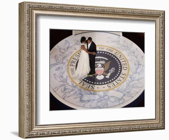 President Barack Obama and First Lady Dance at the Commander in Chief Inaugural Ball--Framed Photographic Print