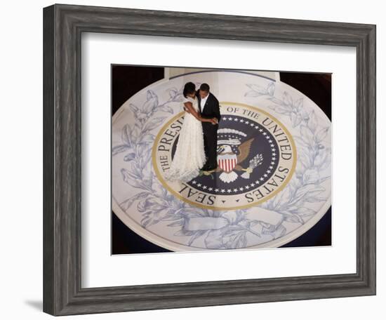 President Barack Obama and First Lady Dance at the Commander in Chief Inaugural Ball-null-Framed Photographic Print