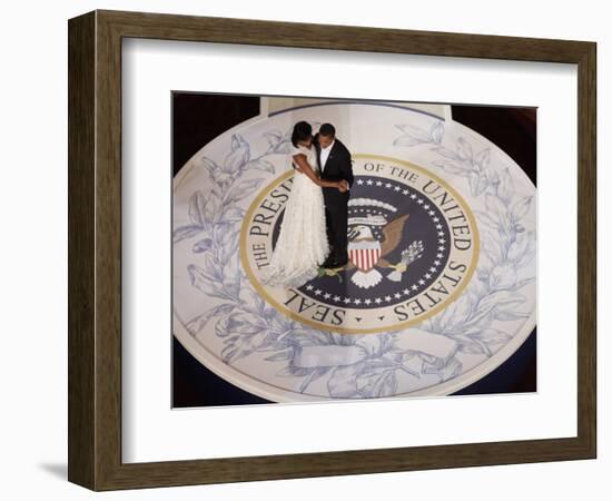 President Barack Obama and First Lady Dance at the Commander in Chief Inaugural Ball--Framed Photographic Print
