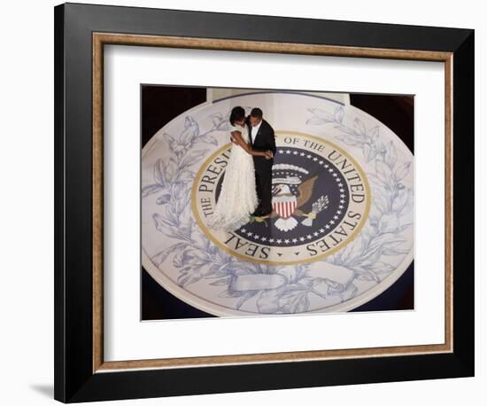 President Barack Obama and First Lady Dance at the Commander in Chief Inaugural Ball-null-Framed Photographic Print