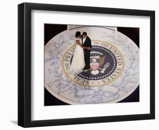 President Barack Obama and First Lady Dance at the Commander in Chief Inaugural Ball-null-Framed Photographic Print