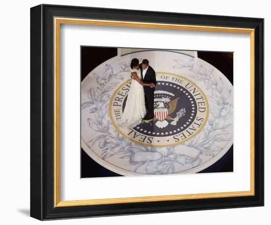 President Barack Obama and First Lady Dance at the Commander in Chief Inaugural Ball-null-Framed Photographic Print