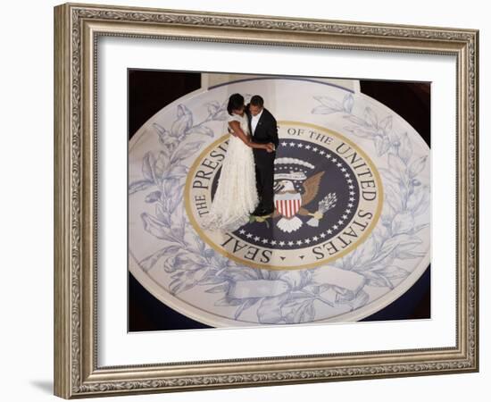 President Barack Obama and First Lady Dance at the Commander in Chief Inaugural Ball-null-Framed Photographic Print