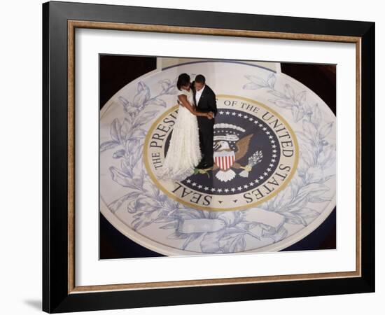 President Barack Obama and First Lady Dance at the Commander in Chief Inaugural Ball-null-Framed Photographic Print