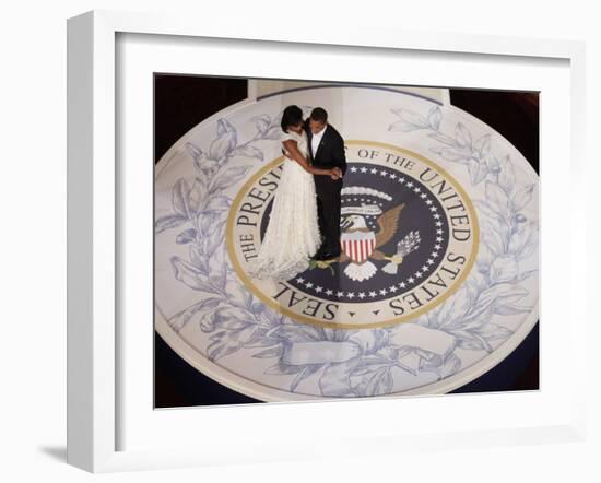 President Barack Obama and First Lady Dance at the Commander in Chief Inaugural Ball-null-Framed Photographic Print