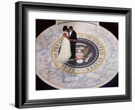 President Barack Obama and First Lady Dance at the Commander in Chief Inaugural Ball-null-Framed Photographic Print