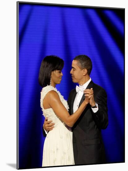 President Barack Obama and First Lady Dance Together at Neighborhood Inaugural Ball in Washington-null-Mounted Photographic Print