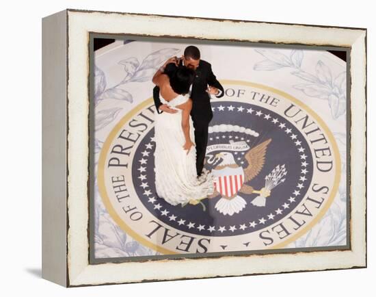 President Barack Obama and First Lady Michelle Dance, Commander in Chief Ball, January 20, 2009-null-Framed Premier Image Canvas