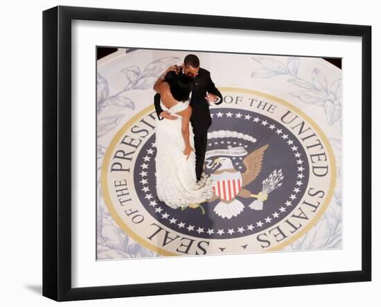 President Barack Obama and First Lady Michelle Dance, Commander in Chief Ball, January 20, 2009-null-Framed Photographic Print