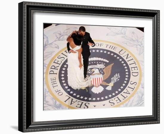 President Barack Obama and First Lady Michelle Dance, Commander in Chief Ball, January 20, 2009-null-Framed Photographic Print