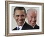 President Barack Obama and Vice President Joe Biden in the East Room of the White House-null-Framed Photographic Print