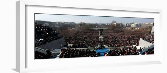 President Barack Obama Delivering His Inaugural Address, Washington DC, January 20, 2009-null-Framed Premium Photographic Print