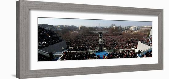 President Barack Obama Delivering His Inaugural Address, Washington DC, January 20, 2009-null-Framed Photographic Print