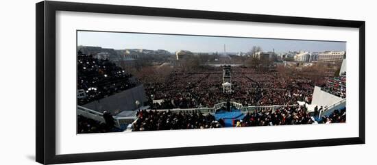 President Barack Obama Delivering His Inaugural Address, Washington DC, January 20, 2009-null-Framed Photographic Print