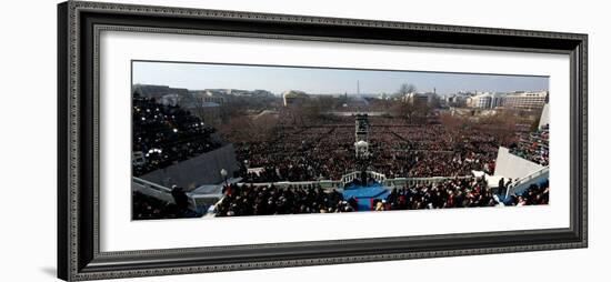 President Barack Obama Delivering His Inaugural Address, Washington DC, January 20, 2009-null-Framed Photographic Print