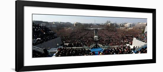 President Barack Obama Delivering His Inaugural Address, Washington DC, January 20, 2009-null-Framed Photographic Print