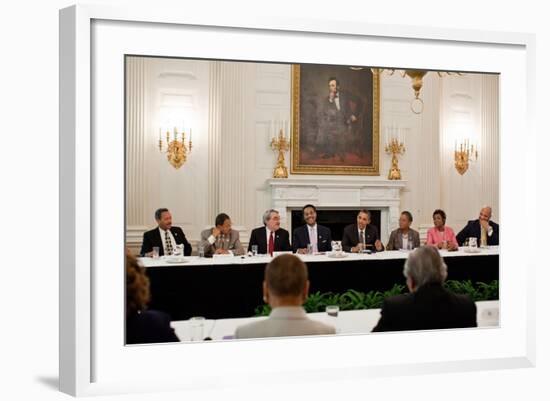 President Barack Obama Meets with Members of the Congressional Black Caucus-null-Framed Photo