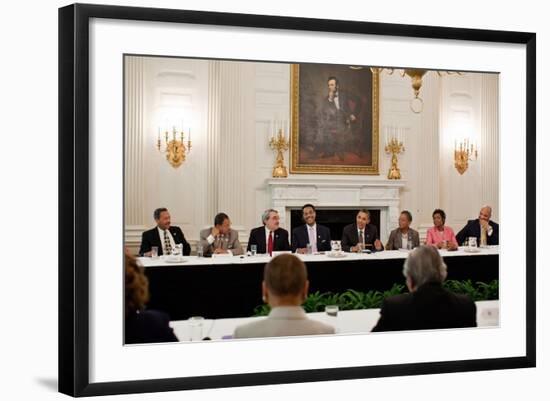 President Barack Obama Meets with Members of the Congressional Black Caucus-null-Framed Photo