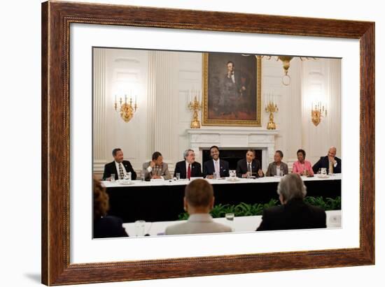 President Barack Obama Meets with Members of the Congressional Black Caucus-null-Framed Photo