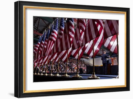 President Barack Obama Speaks on Immigration Reform in Las Vegas, Nev, Jan. 29, 2013-null-Framed Premium Photographic Print