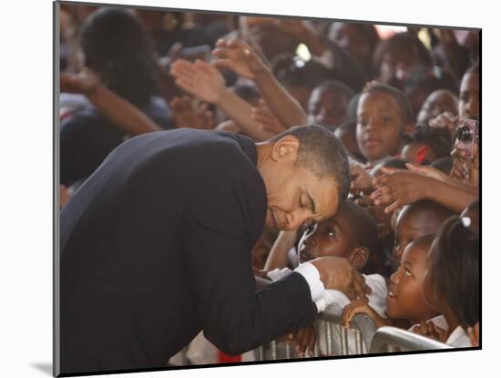 President Barack Obama Visits the Dr. Martin Luther King Charter School of New Orleans, Louisiana-null-Mounted Photographic Print