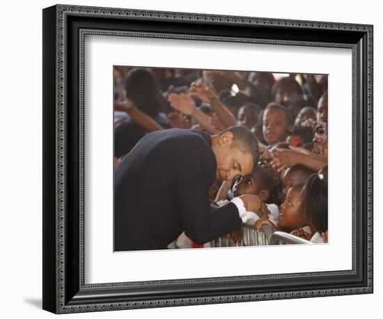 President Barack Obama Visits the Dr. Martin Luther King Charter School of New Orleans, Louisiana--Framed Photographic Print