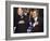 President Bush and His Father, Former President Bush, Put Their Hand Over Their Hearts-null-Framed Photographic Print