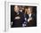 President Bush and His Father, Former President Bush, Put Their Hand Over Their Hearts-null-Framed Photographic Print