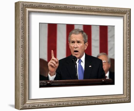 President Bush Delivers His Fifth State of the Union Speech-null-Framed Photographic Print