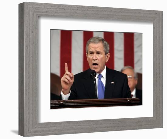 President Bush Delivers His Fifth State of the Union Speech-null-Framed Photographic Print