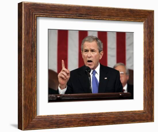 President Bush Delivers His Fifth State of the Union Speech-null-Framed Photographic Print