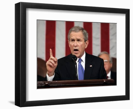 President Bush Delivers His Fifth State of the Union Speech-null-Framed Photographic Print