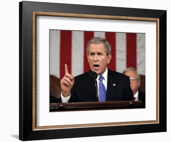 President Bush Delivers His Fifth State of the Union Speech-null-Framed Photographic Print